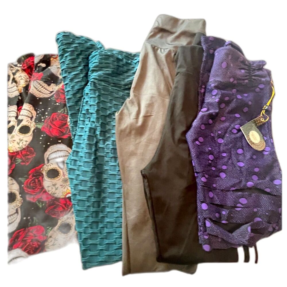Lot Yoga Leggings Body Rock, Love, Style One ++ Yoga 5 Pair Workout Pants Size S
